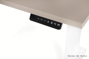 Biurko do pracy z regulacją wysokości Fighter Single Desk beżowy/biały 140x70 cm