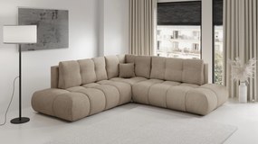 Masseno Narożnik DUCA z funkcją spania i pojemnikiem na pościel Narozniki L, Rozkładana sofa - Szary, FLOW 01
