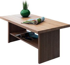 Ława z Półką Drewniana do Salonu ELEGO 115 cm Dąb sonoma Nowoczesna