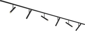 Nowoczesny system szynowy czarny z 6 reflektorami czarnymi 1-fazowy - Slimline Avery Nowoczesny Oswietlenie wewnetrzne