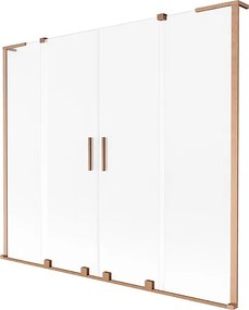 Mexen Velar L Duo parawan nawannowy 2-skrzydłowy rozsuwany 170 x 150 cm, szron, miedź szczotkowana - 896-170-003-32-65