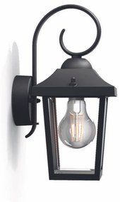 Philips 17236/30/PN Lampa ścienna zewnętrzna Buzzard 1x E27 60 W bez zasilacza IP44, czarny