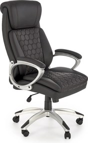 Czarny fotel do biura z ekoskóry Thomas Halmar