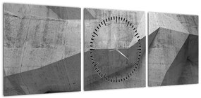 Obraz - ściana 3D (z zegarem) (90x30 cm)