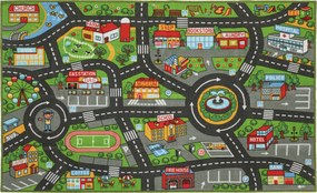 AIYAPLAY Mata do raczkowania, mata do zabawy 160x100x0,5cm, antypoślizgowa mata z motywem miasta do pokoju dziecięcego | Aosom PL