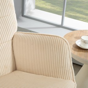 HOMCOM Vintage Fotel Huśtawkowy, Zakrzywione Płózki, Gruba Wyściółka, Buk i Stal, Beżowy