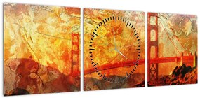 Obraz - Golden Gate, San Francisco, Kalifornia (z zegarem) (90x30 cm)