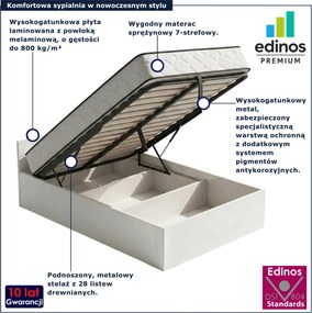Białe łóżko jednoosobowe z materacem 100x200 cm H7-Z08
