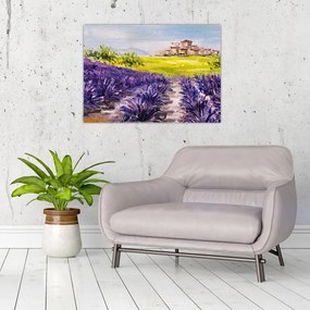 Obraz na szkle - Prowansja, Francja, malarstwo olejne (70x50 cm)