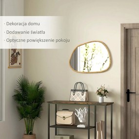 HOMCOM Lustro Ścienne Dekoracyjne, Design Vintage, 80 x 2,1 x 60 cm, Drewno Macierzyste, Naturalne