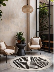 Czarny/kremowy okrągły dywan odpowiedni na zewnątrz ø 200 cm Haringey Bounds – Ted Baker