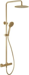 Zestaw prysznicowy z baterią termostatyczną DRAGOR, szczotkowany mosiądz