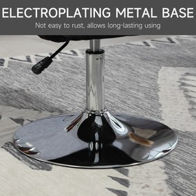 HOMCOM Krzesło obrotowe, regulowany fotel biurowy, lenopodobny poliester, metal, 60 x 60 x 79-91 cm, Szary