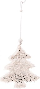 Wisząca dekoracja tekstylna, ozdoba Biała choinka