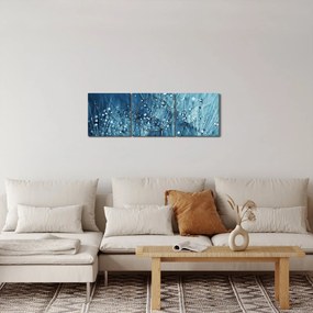 Obraz - Krople rosy (z zegarem) (90x30 cm)