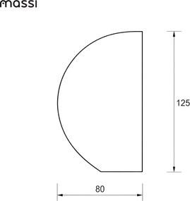 Lustro półokrągłe z podświetleniem MOON Half Cut LED | Różne rozmiary | Różne kolory : Kolor tafli szkła - Grafit, Rozmiar - 80 x 125 cm, Wersja - Lewa