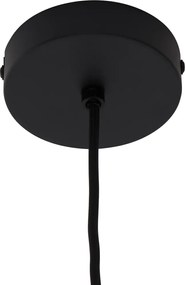 Retrowana lampa wisząca czarna ze szklanym kloszem w kolorze brązu - Bizle