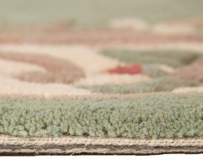 Zielony wełniany dywan Flair Rugs Aubusson, 75x150 cm