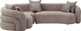 Kanapa narożna lewostronna z tkaniny z bukli w kolorze taupe LAPIOTA marki Maison Céphy