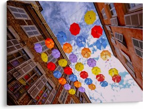 Obraz kolorowych parasoli (70x50 cm)