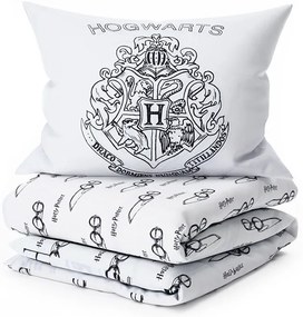 PrzytulneMieszkanie.pl PrzytulneMieszkanie.pl Pościel świecąca HARRY POTTER VISION biała Rozmiar pościeli: 70 x 90 cm | 140 x 200 cm