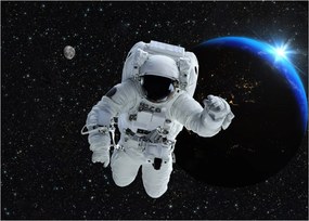 Obraz na szkle - Astronauta w kosmosie (70x50 cm)