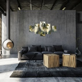 Obraz - Krajobraz lasów w stylu vintage (125x70 cm)