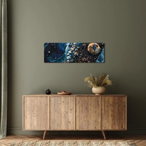 Obraz - Krople atramentu (z zegarem) (90x30 cm)