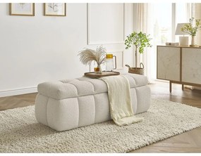 Beżowa ławka z materiału bouclé Mont Blanc – Bobochic Paris