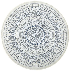 Niebieski dywan dwustronny odpowiedni na zewnątrz NORTHRUGS Porto, Ø 140 cm