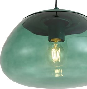 Retro zielona lampa wisząca z zielonym szkłem - Giselle