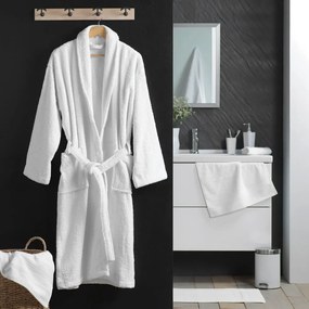 Biały bawełniany szlafrok w rozmiarze M Tendresse – douceur d'intérieur