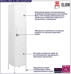 Biała stalowa szafka gospodarcza na klucz Z7-B12