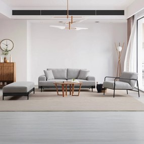 Taboret Eti Black Pouffe Grey