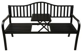 Czarna metalowa ławka ogrodowa Segula – Garden Pleasure