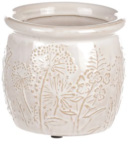 Ceramiczny doniczka na kwiaty polne, beżowa,średnica 11 cm x 10 cm