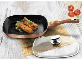 Berlinger Haus Patelnia do grillowania z pokrywką Rosegold Metallic Line, 28 cm