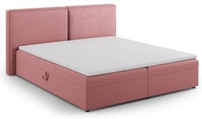 Różowe łóżko boxspring ze schowkiem 180x200 cm Arendal – Cosmopolitan Design