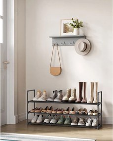 Regał na buty TORINO, 3 półki, 30x116x55cm, czarny SongmicsHome