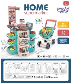 Woopie sklep supermarket i wózek koszyk sklepowy kasa waga skaner 47 akc