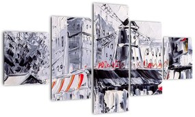 Obraz - Ulica w Paryżu, obraz olejny (125x70 cm)
