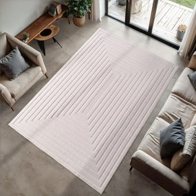 Dywan nowoczesny 3D Doha ramka kremowy 80 cm x 250 cm