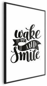 Plakat Wake up and smile 60x90 cm z ramą czarną z marginesem ARTGEIST B