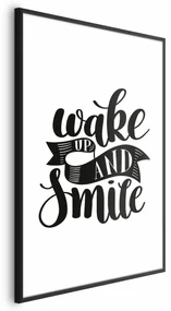 Plakat Wake up and smile 60x90 cm z ramą czarną z marginesem ARTGEIST B