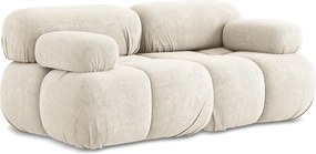 Modułowa sofa 2-osobowa - z tkaniny szenilowej - jasny beż - LOKUA