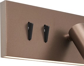 Nowoczesny kinkiet w kolorze ciemnego brązu z regulacją i USB-C, zawiera LED - Modric