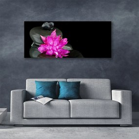 Zdjęcie na płótnie Elegancja Zen: Kwiat i Głazy