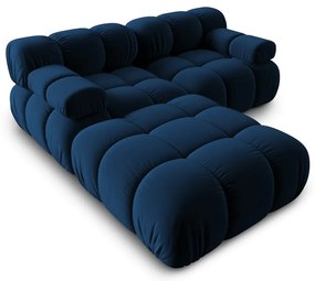Niebieski aksamitny narożnik Bellis – Micadoni Home