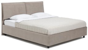Szarobrązowe tapicerowane łóżko dwuosobowe ze schowkiem z materacem i stelażem 180x200 cm Myra Pillow – Bonami Selection