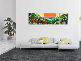 Obraz - Kolorowy zachód słońca (170x50 cm)